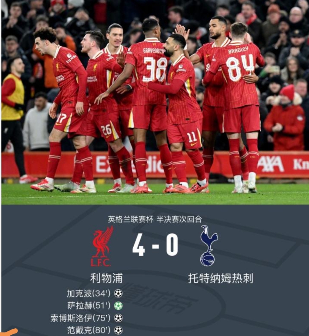 利物浦提升进攻效率在主场大获全胜的简单介绍